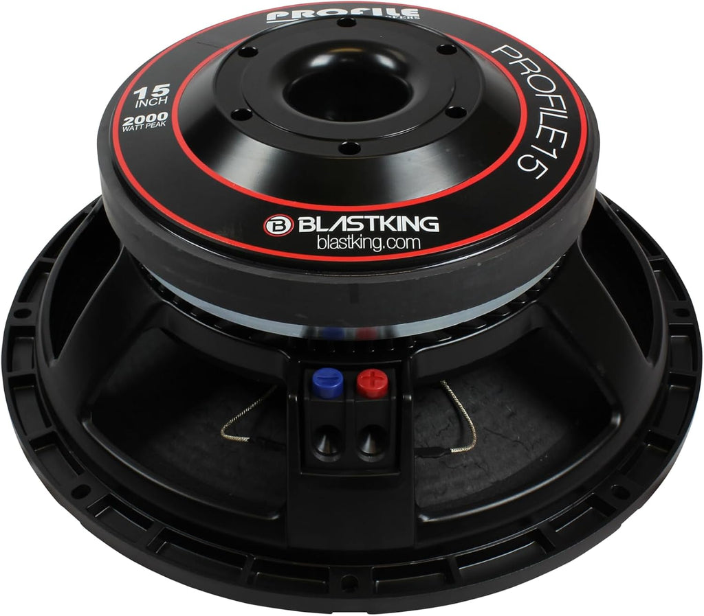Blastking PROFILE15 15' 2000W High Output Woofer – 4' Voice Coil, 8 Ohm, Ferrite Magnet – Pro Audio Subwoofer Replacement Speaker for PA, DJ, Bass Cabinets