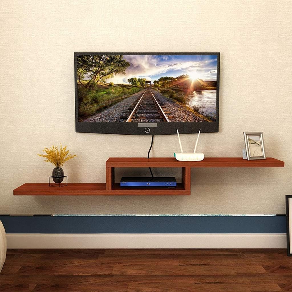 IBOWZ Floating TV Stand Cabinet Wall-Mounted Tv Cabinet Multimedia Console DVD Player Cd Television Set-Top Box Router Cable Box Game Equipment Storage Shelf Wall Shelf