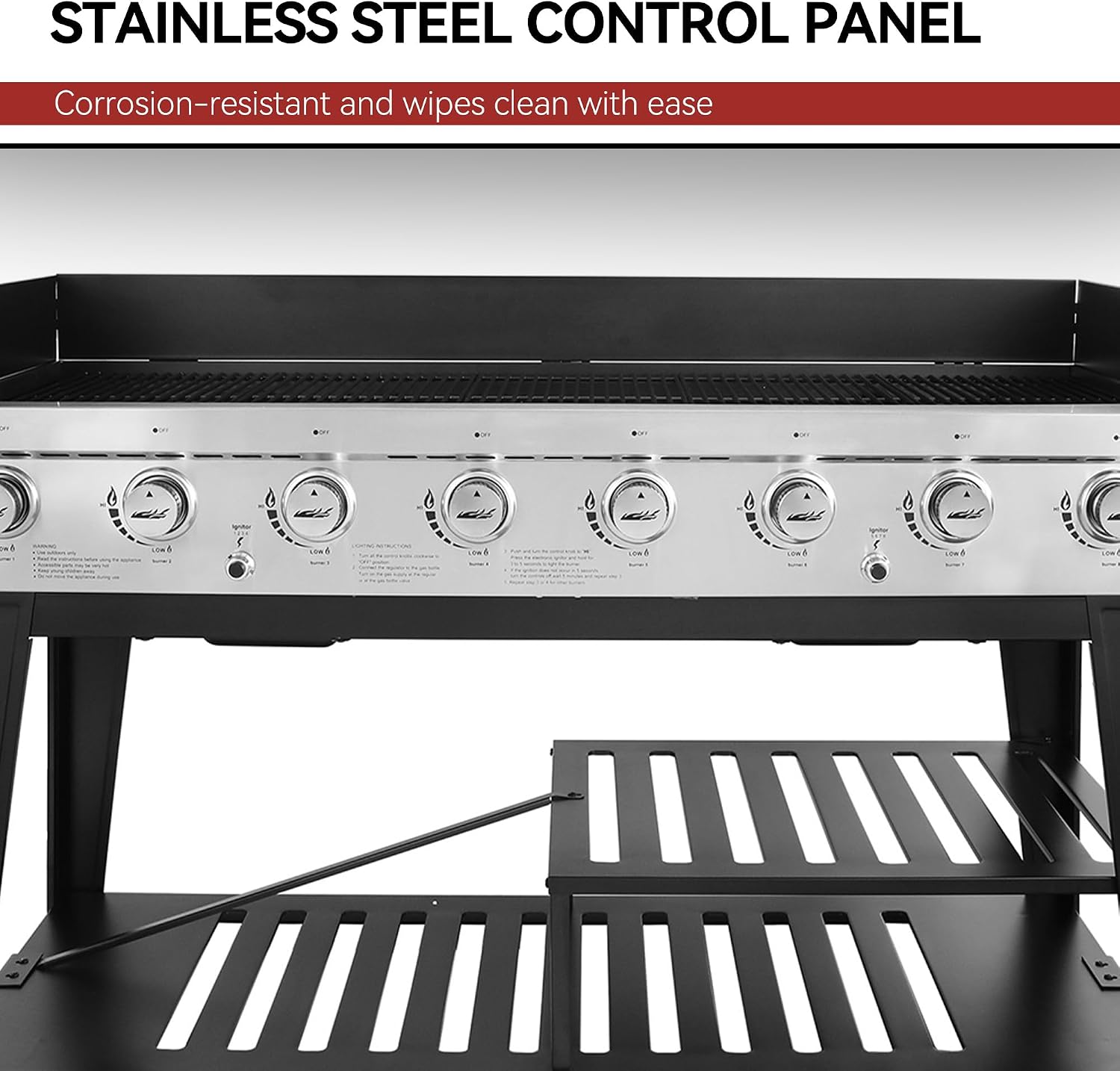 Royal Gourmet Event 8-Burner BBQ Propane Gas Grill with Cover, Picnic or Camping Outdoor