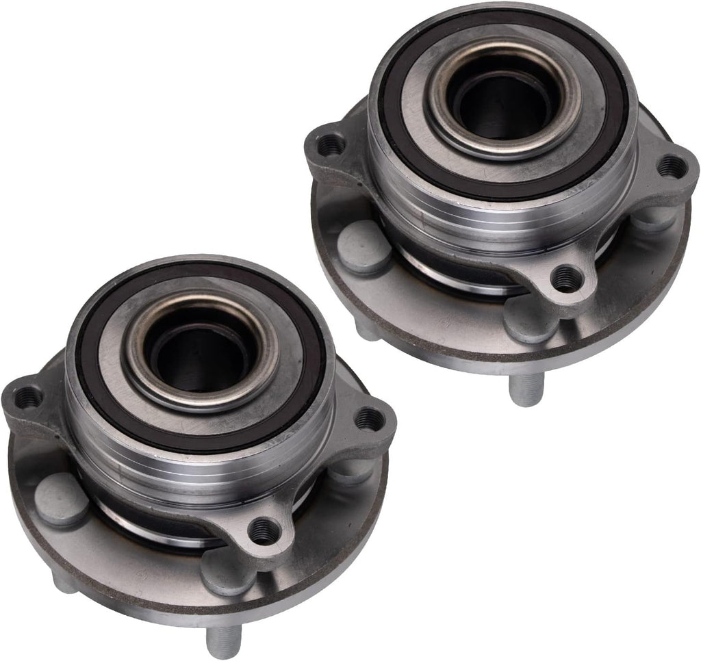 TRQ Front Left and Right Wheel Bearing and Hub Assembly Set 2 Piece Compatible with 2015-2017 Ford Mustang Shelby GT350 2018-2021 Mustang GT 2017-2022 GT