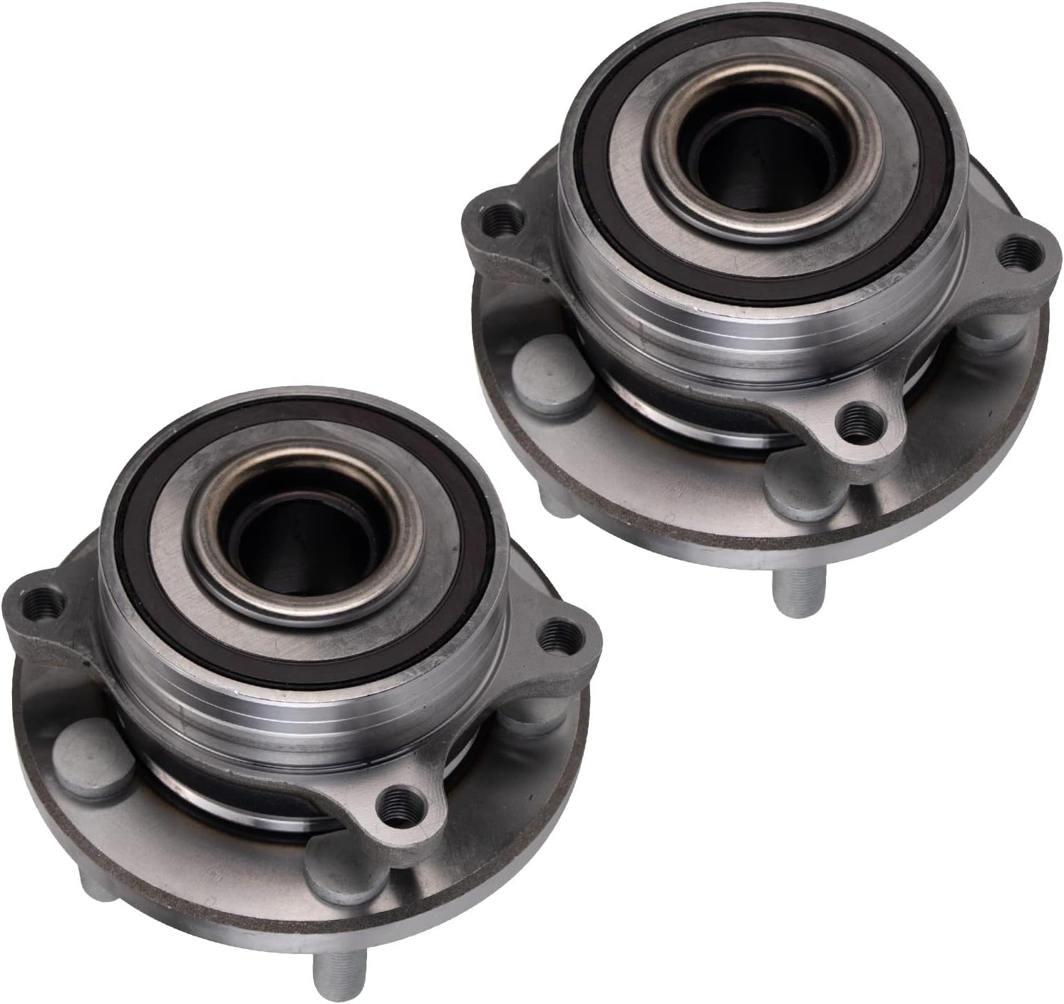 TRQ Front Left and Right Wheel Bearing and Hub Assembly Set 2 Piece Compatible with 2015-2017 Ford Mustang Shelby GT350 2018-2021 Mustang GT 2017-2022 GT
