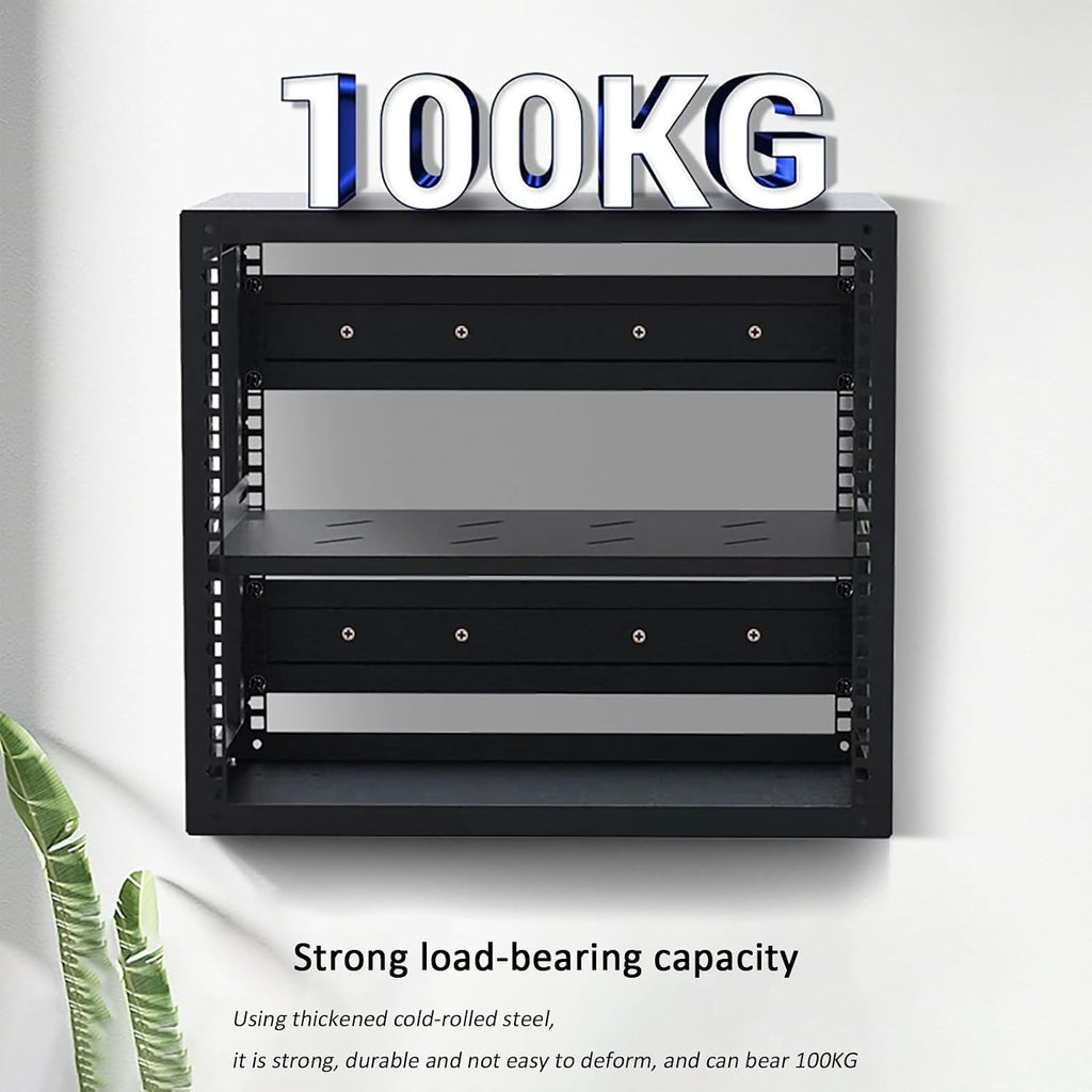 Wall Mounted AV Media Stand, Steel Audio Rack, Floating Stereo Cabinet, Media Storage with Adjustable Shelves, Component Shelf for DVD and Audio Equipment