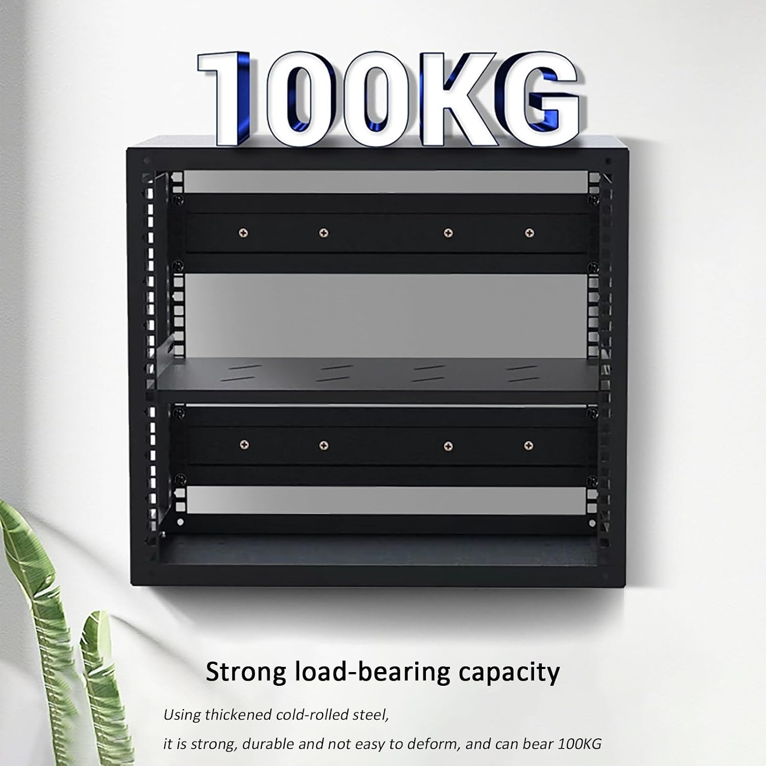Wall Mounted AV Media Stand, Steel Audio Rack, Floating Stereo Cabinet, Media Storage with Adjustable Shelves, Component Shelf for DVD and Audio Equipment