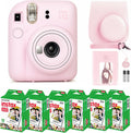 Fujifilm Instax Mini 12 Instant Camera Blossom Pink and Fuji Film Value Pack (60 Sheets) Bundle with Sturdy Tiger Accessories, Carrying Case, Photo Album 64 Pockets