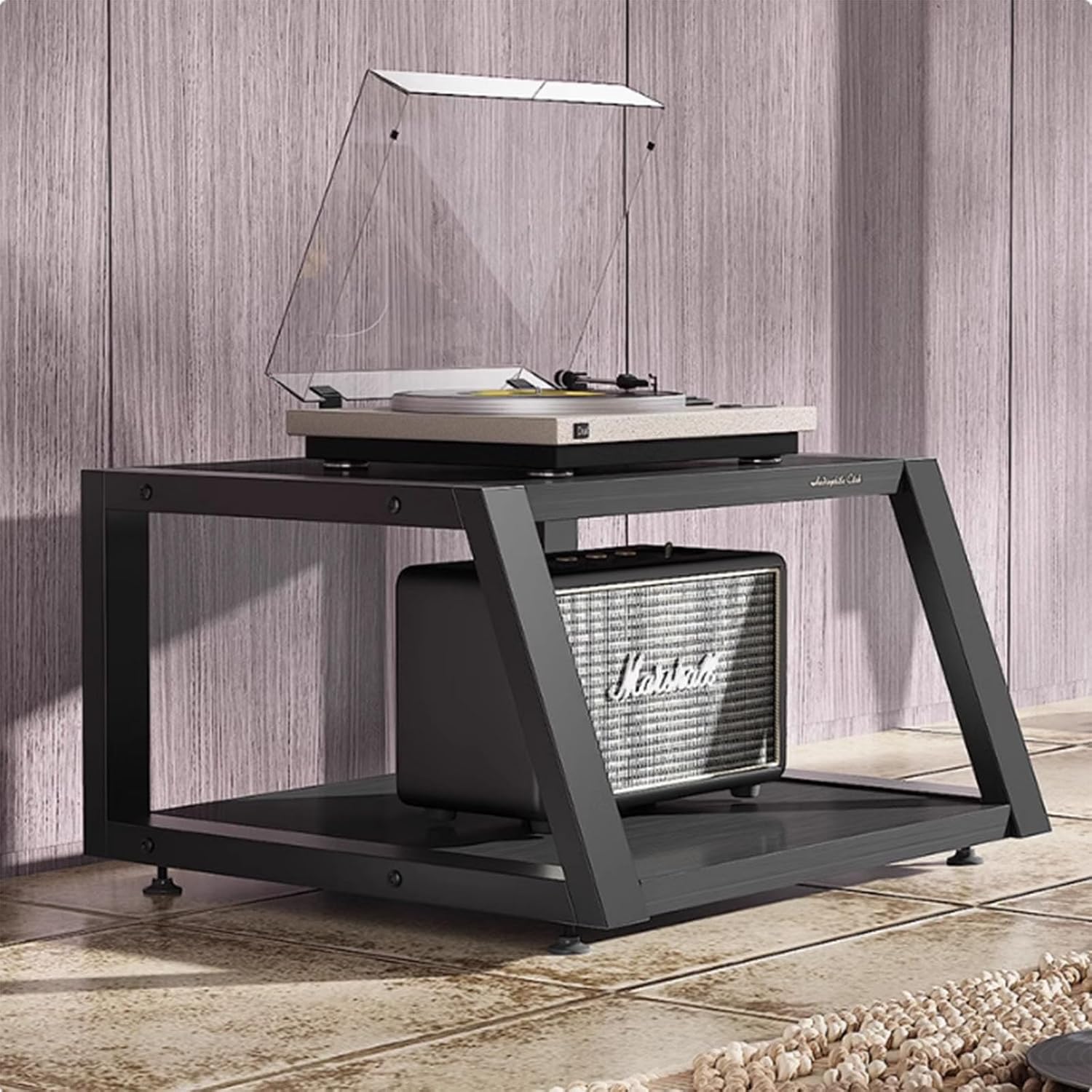 Amplifier Cabinet Rack, Audio Cabinet, Audio and Video Equipment Cabinet, Record Player Stand with Storage Rack, AV Media Stand, Corner TV Stand Media Storage Cabinet Audio Video Shelf, DVD Stand