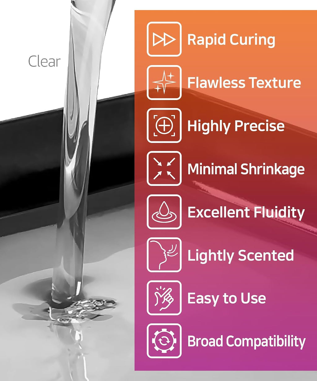 SuperElastic 3D Printer Resin, Softness 60A Simulating Soft Silicone, Made in Korea by 3DMaterials (5000g, Clear)