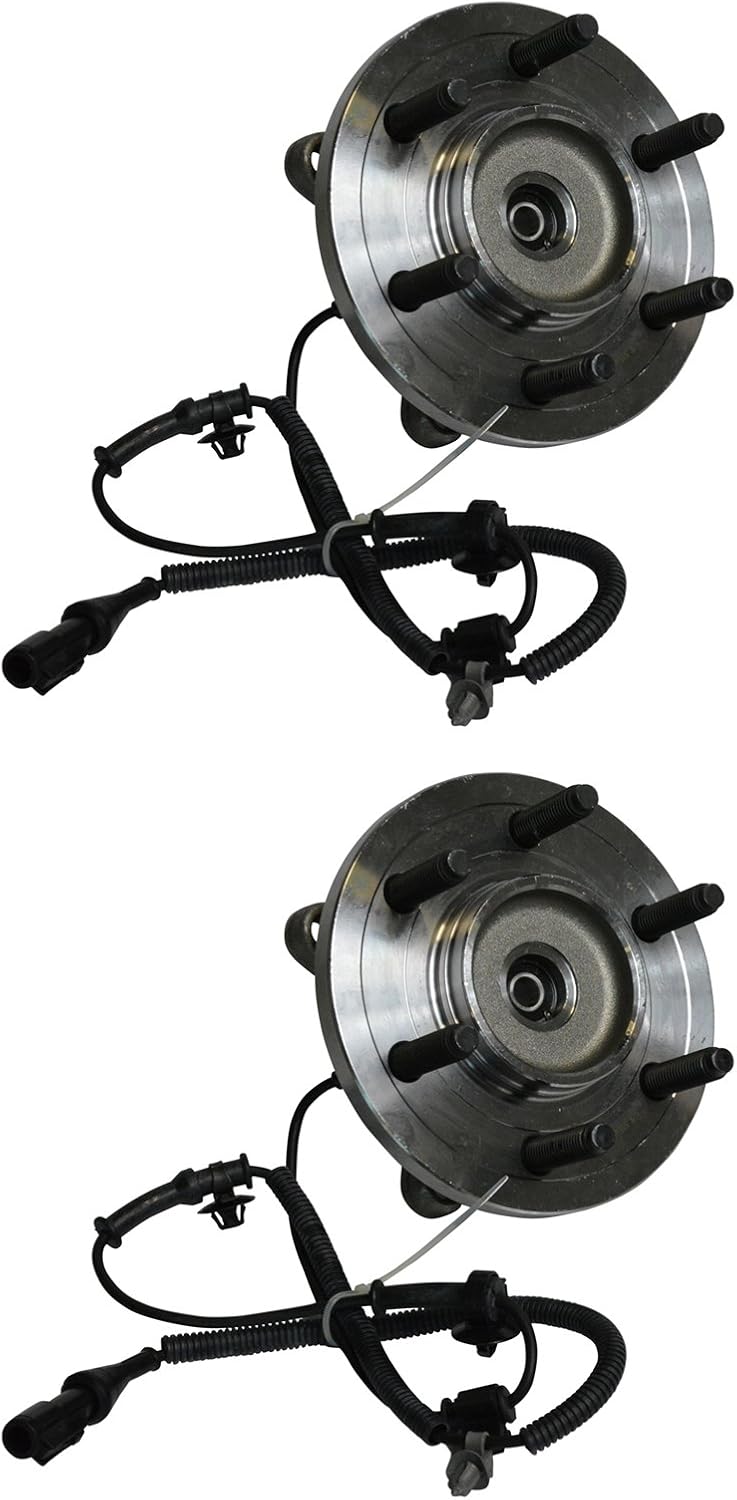 TRQ Front Left and Right Wheel Bearing and Hub Assembly Set 2 Piece Compatible with 2009-2010 Ford F-150 4 Wheel Drive 6 Lug Wheels