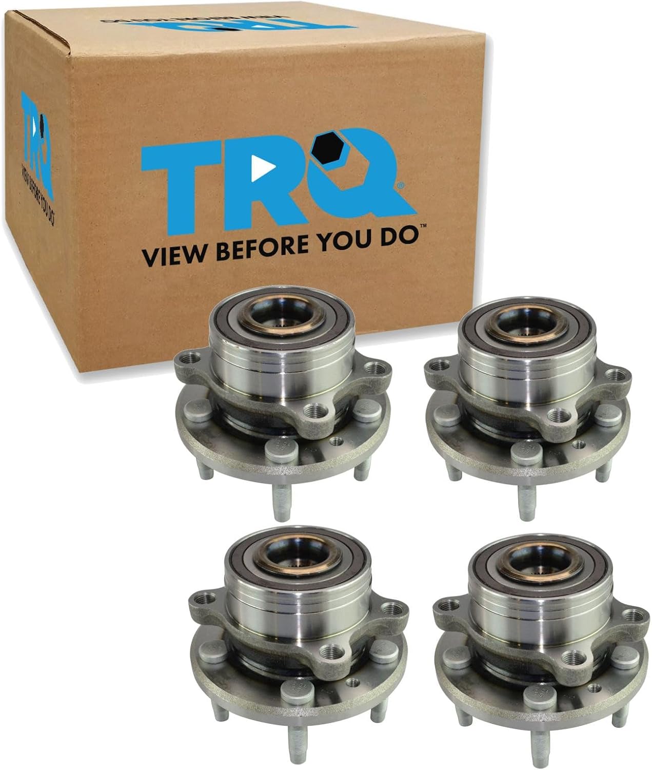 TRQ Front and Rear Wheel Bearing and Hub Assembly Set 4 Piece Compatible with 2011-2012 Ford Explorer 2013-2019 Explorer Police Package Steel Wheels 2013-2019 Police Interceptor Utility