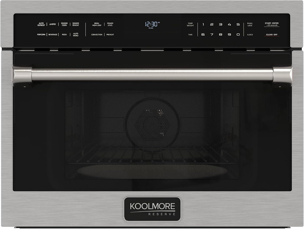 KoolMore Reserve 24 in. Built-In Microwave Convection Oven with Air Fry, 3-in-1 Combo, Sensor Cook, Soft-Close Door, 1.6 cu. ft. in Stainless Steel