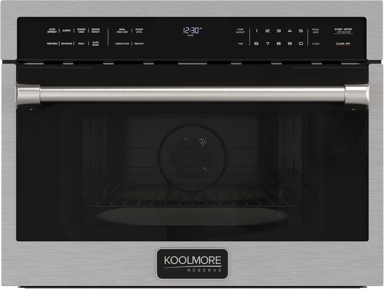KoolMore Reserve 24 in. Built-In Microwave Convection Oven with Air Fry, 3-in-1 Combo, Sensor Cook, Soft-Close Door, 1.6 cu. ft. in Stainless Steel