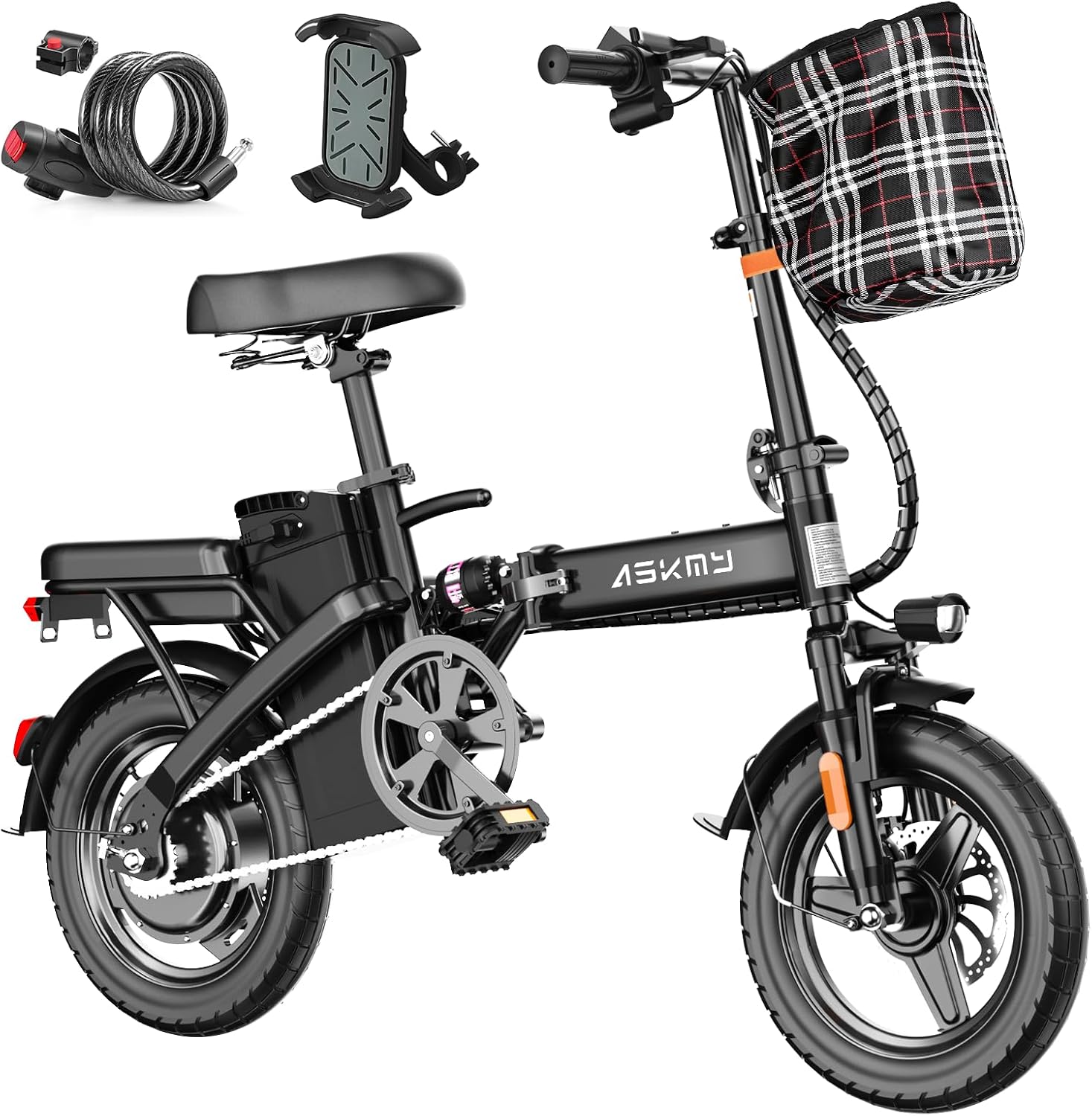 Foldable Electric Bike for Adults and Teens, 740W Peak Motor Ebike with 48V 10AH/20AH Removable Battery, 30-60 Miles PAS Range, 14' Folding Mini E-Bike, 20MPH Electric Bicycle for Daily Commuting
