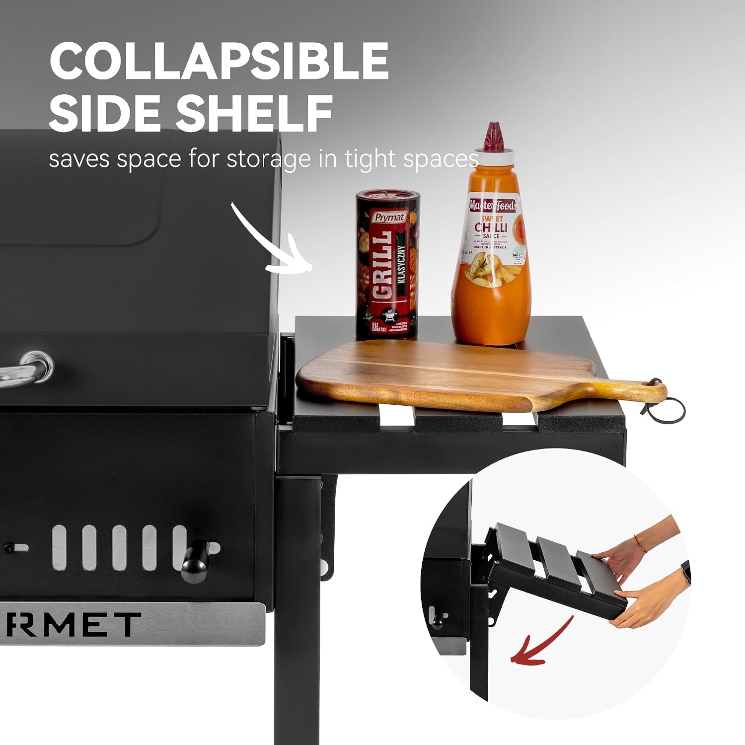 Royal Gourmet 24-Inch Movable Charcoal BBQ Grill with Foldable Side Shelves, Temperature-Controlled, 461 Sq., Ideal for Backyard Party, Outdoor Picnic, Patio Cooking, Garden Grilling, Black