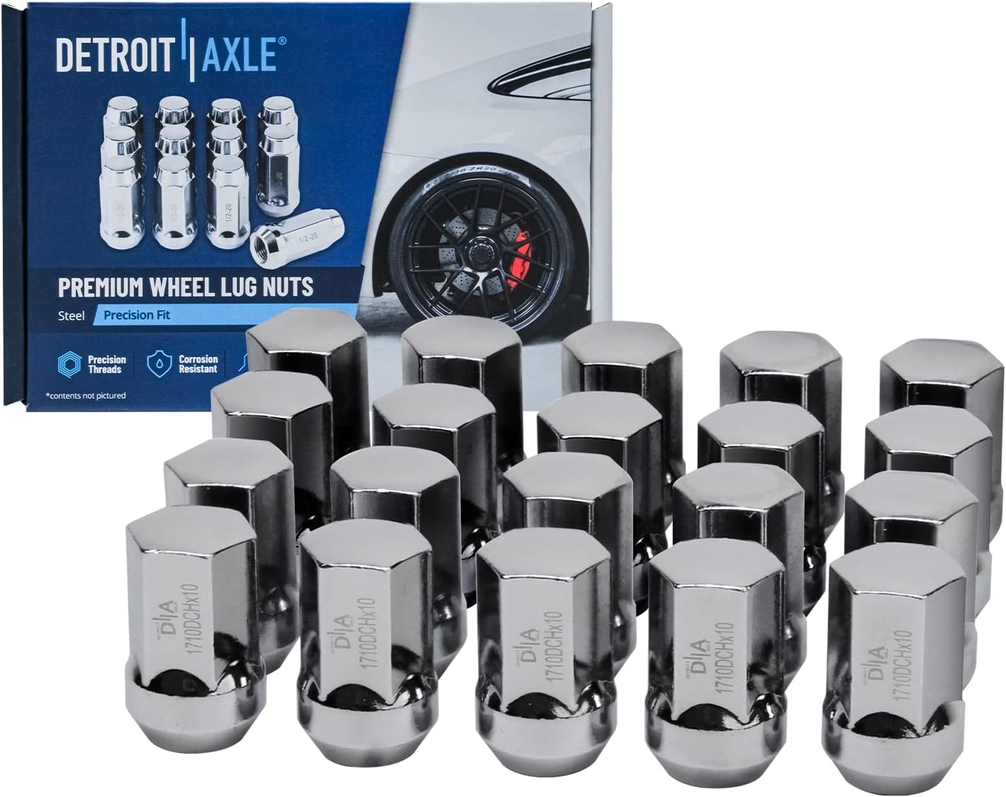 Detroit Axle - Brake Kit for 2006-2010 Dodge Ram 1500 2007-2009 Durango 2009 Chrysler Aspen, Front and Rear Disc Brake Rotors Ceramic Brake Pads w/Hardware Wheel Lug Nuts Replacement