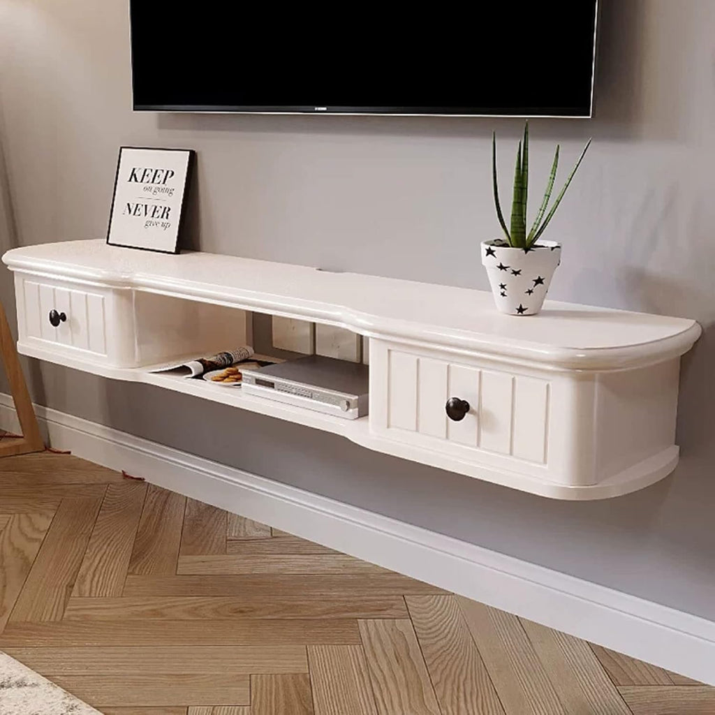 Wall Shelf Wall Mounted TV Cabinet Floating Shelf TV Console Audio-Visual Equipment Shelves Set-top Box WiFi Router CD DVD Media Storage Shelf Bedroom Living Room Office TV Bracket TV Stands