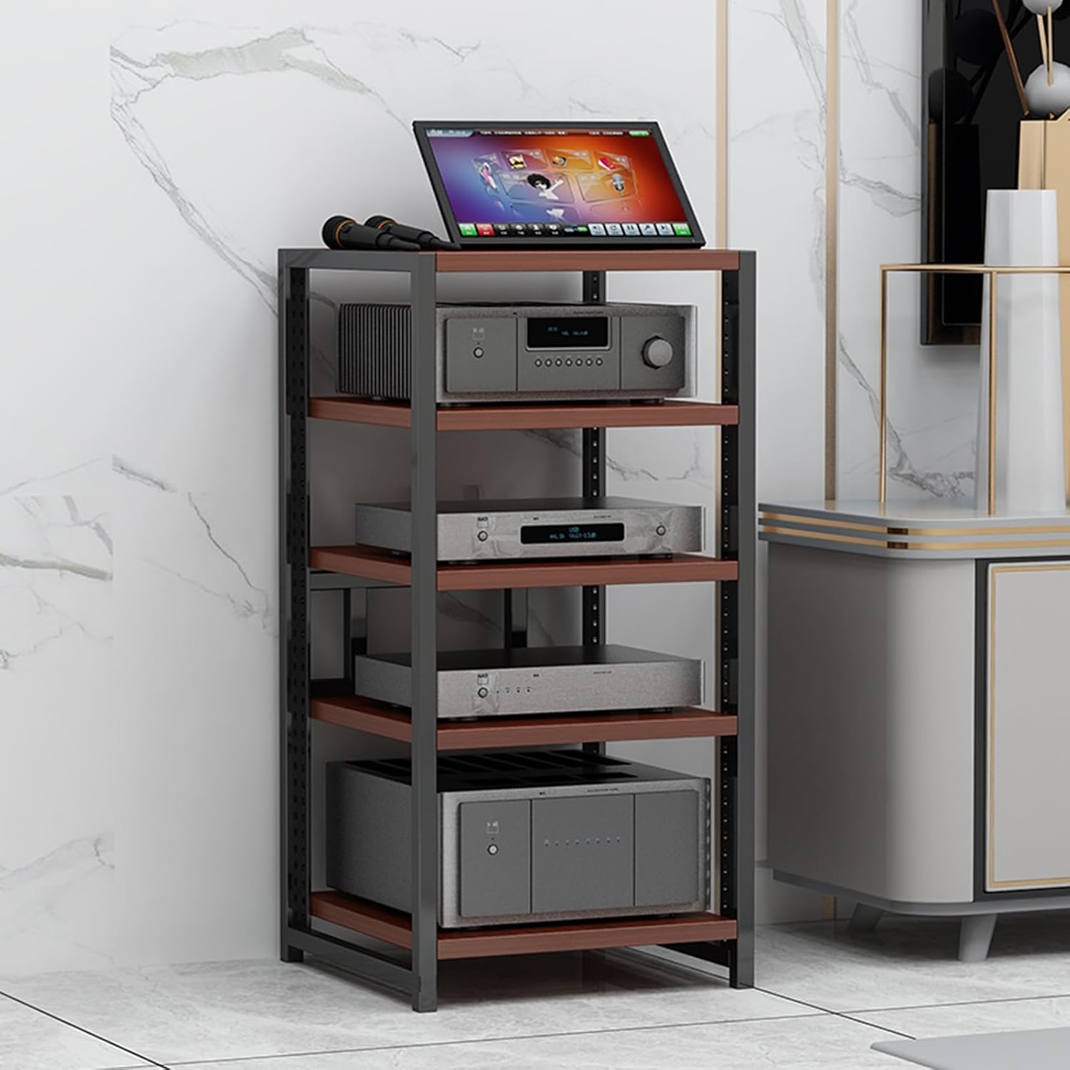 Stereo racks and stands,media rack,hifi rack,audio rack,audio rack cabinet,stereo rack,audio cabinet,audio-video shelving,av media stand,Stereo cabinet,stereo stand,audio stand,av cabinet,av rack(Blac