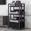 WDJBPSH Tall Stereo Entertainment Rack Tower, Large Audio/Video Equipment Storage Cart with Adjustable Height Shelf, Homes Offices Theater Shops Console Media Stand(Size:4-Tier)