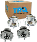 TRQ 2 Piece Front Rear Wheel Bearing & Hub Assembly Set Compatible with 2004-2009 Toyota Prius