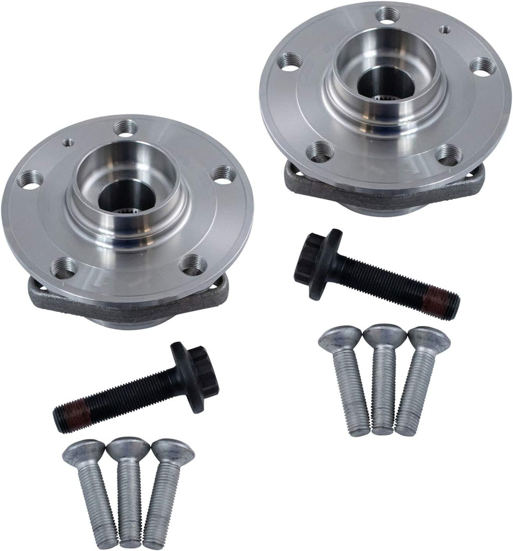 TRQ 2 Piece Front Rear Wheel Bearing & Hub Assembly Set with ABS Sensor Compatible with 2015-2020 Audi A3 A3 Quattro 2017-2018 A3 Sportback e-tron 2019-2023 Q3 2022-2023 RS3 S3 2016-2023 TT Quattro 2