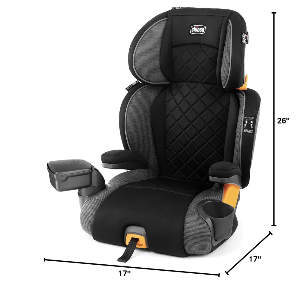 Chicco KidFit Zip Plus 2-in-1 Belt-Positioning Booster Car Seat, Backless and High Back Booster Seat, for Children Aged 4 Years and up and 40-100 lbs., Taurus/Black/Grey