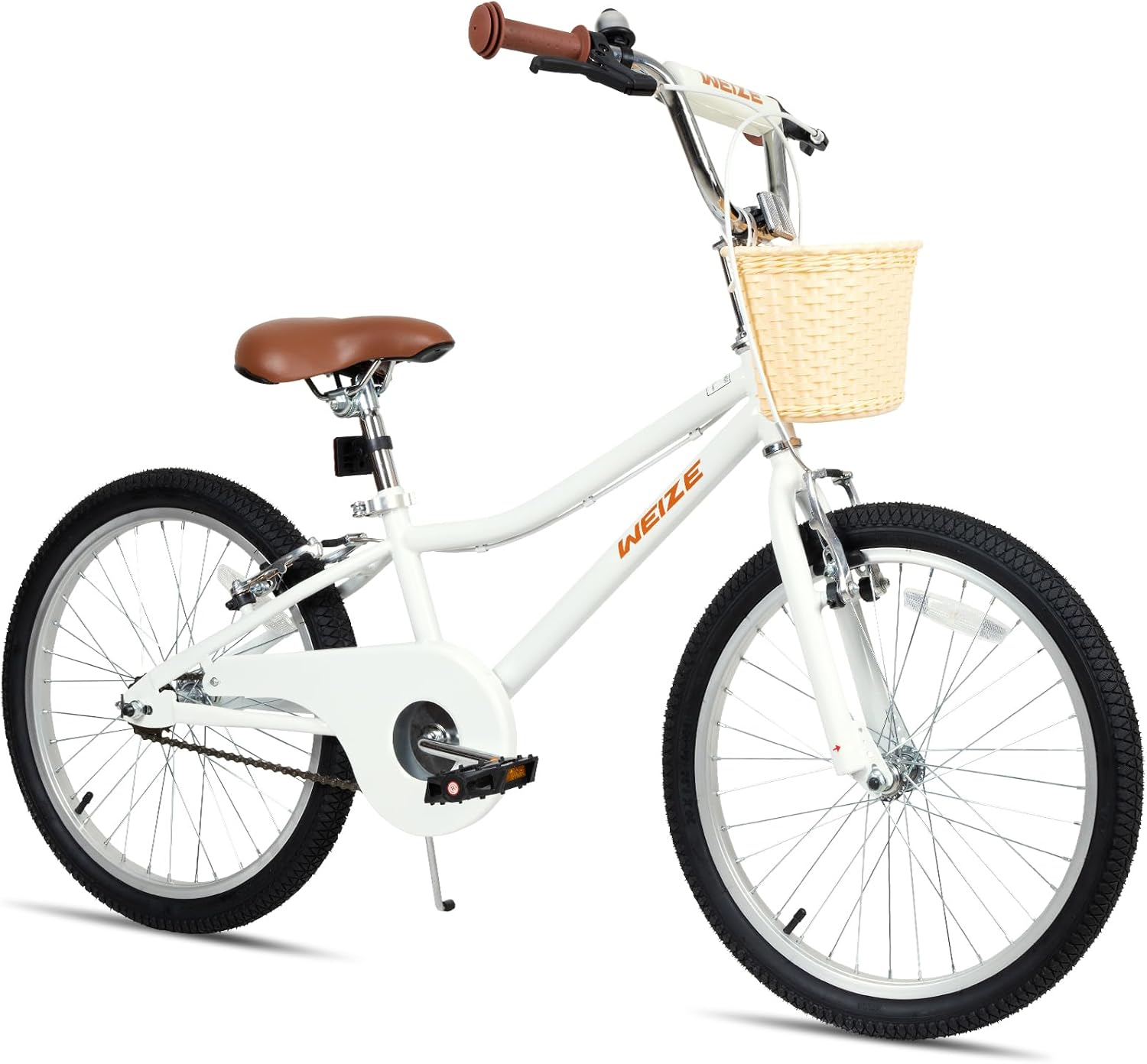 WEIZE Girls Bike for 6-14 Years Old, 20 24 Inch Kids Bike with Basket and Kickstand, Retro Style Childrens Bicycle for Teen Girls, Lightweight Steel Frame, Multiple Colors