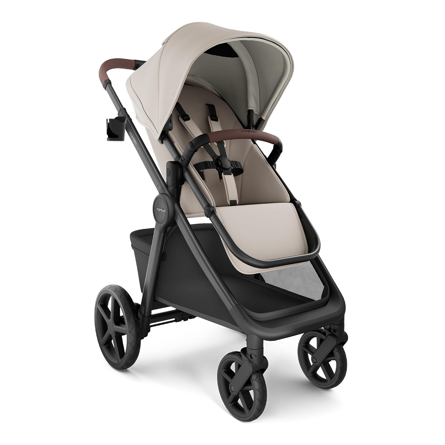 Mompush Ultimate 3 Baby Stroller, Premium Convertible Full-Size Stroller for Toddler to 50 lbs – 11.8' All-Terrain Wheels; Four-Wheel Suspension; Reversible Extendable Seat; One-Second Fold