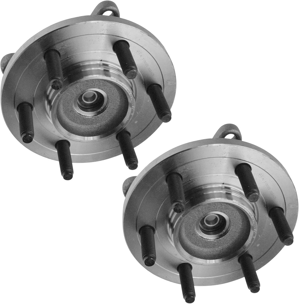TRQ 2 Piece Wheel Bearing & Hub Assembly Set Compatible with 2007-2010 Ford Expedition Lincoln Navigator