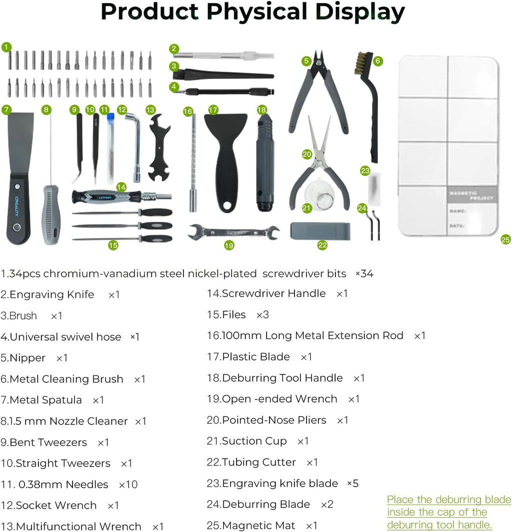 Creality Ender 3 V3 SE 3D Printer Bundle with 3D Printer Tool Kit 74Pcs 3D Printing Tool Wrap Kit