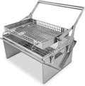 Portable 360°Rotating Charcoal Grill with Flipping Basket - 304 Stainless Steel Barbecue Grill for Camping, Tailgating, and Outdoor Adventures, Easy to Disassemble, Includes BBQ Bag New Upgrade