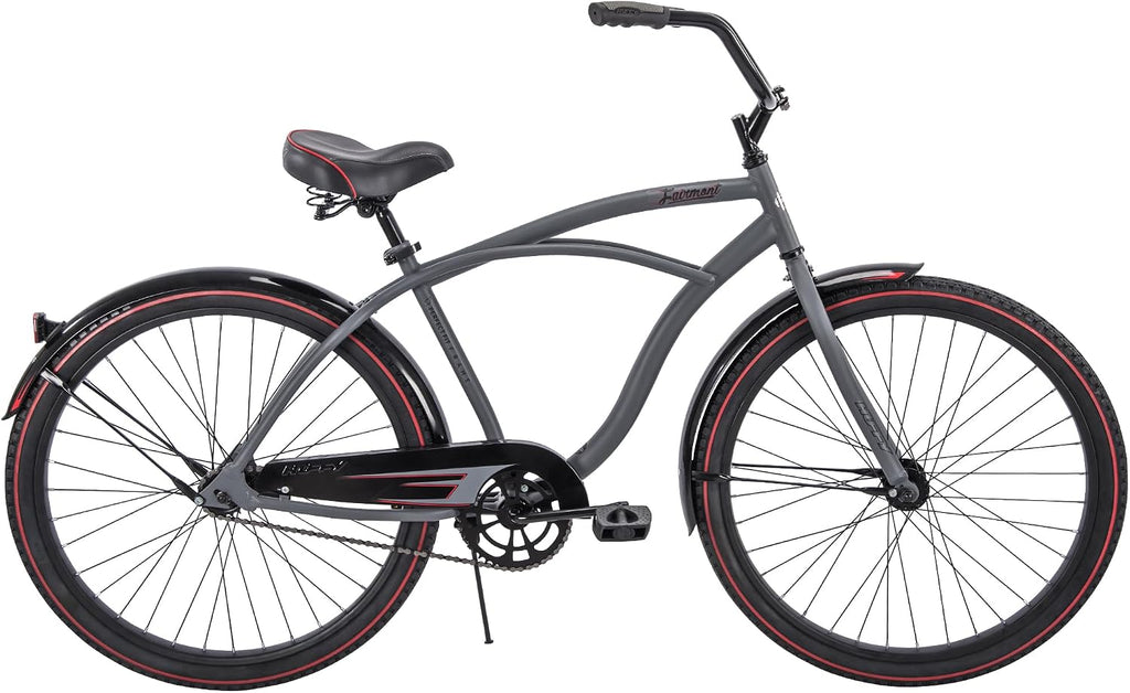 Huffy Cruiser Bike, Fairmont or Woodhaven Model, 20/24/26 Inch Sizes, Perfect for Casual Rides, Ergonomic Design, Rear Rack and Basket on Woodhaven Model, Simple Coaster Brakes, Multiple Color Options