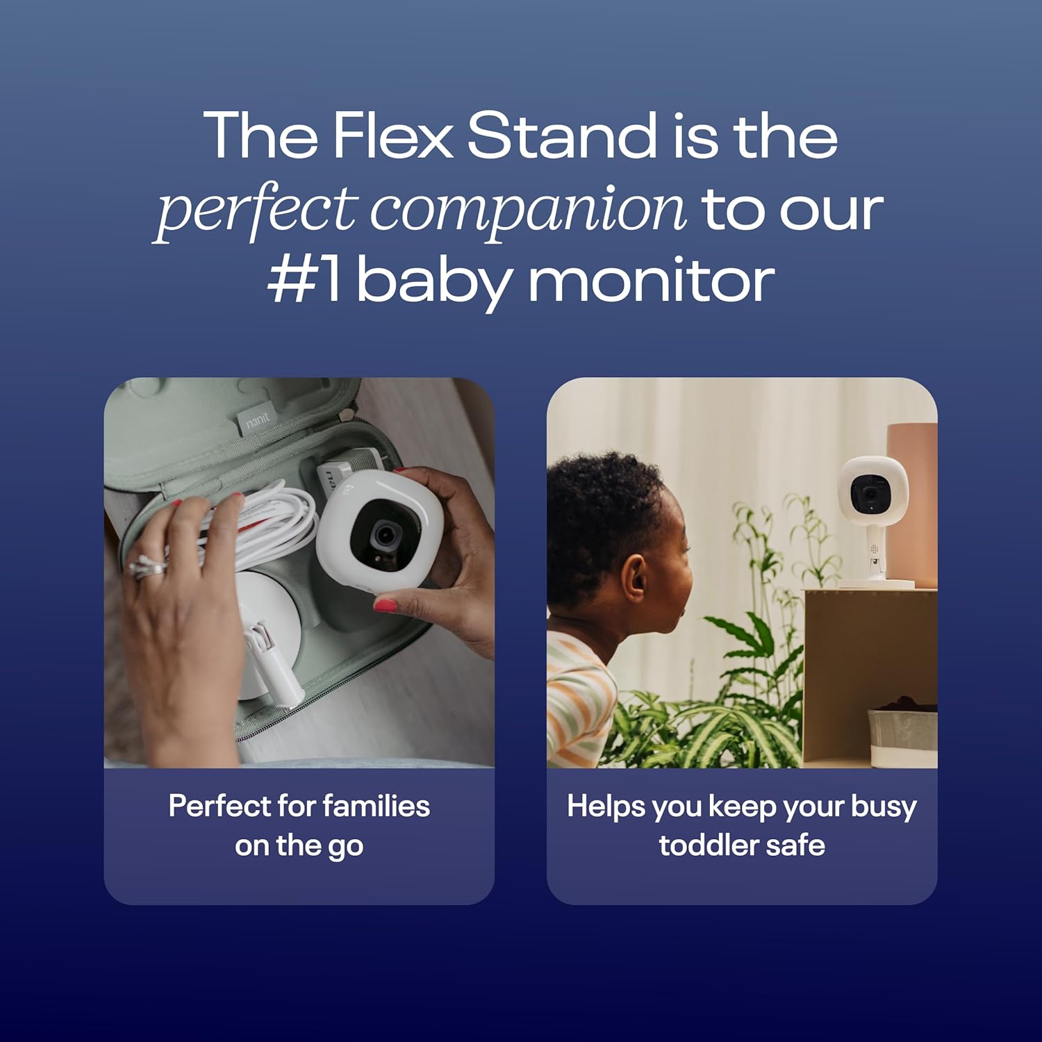 Nanit Pro Smart Baby Monitor & Flex Stand - 1080p Wi-Fi Video Camera, Sensor-Free Sleep & Breathing Motion Tracker, 2-Way Audio, Sound/Motion/Cry Notifications, Night Vision, and Breathing Band
