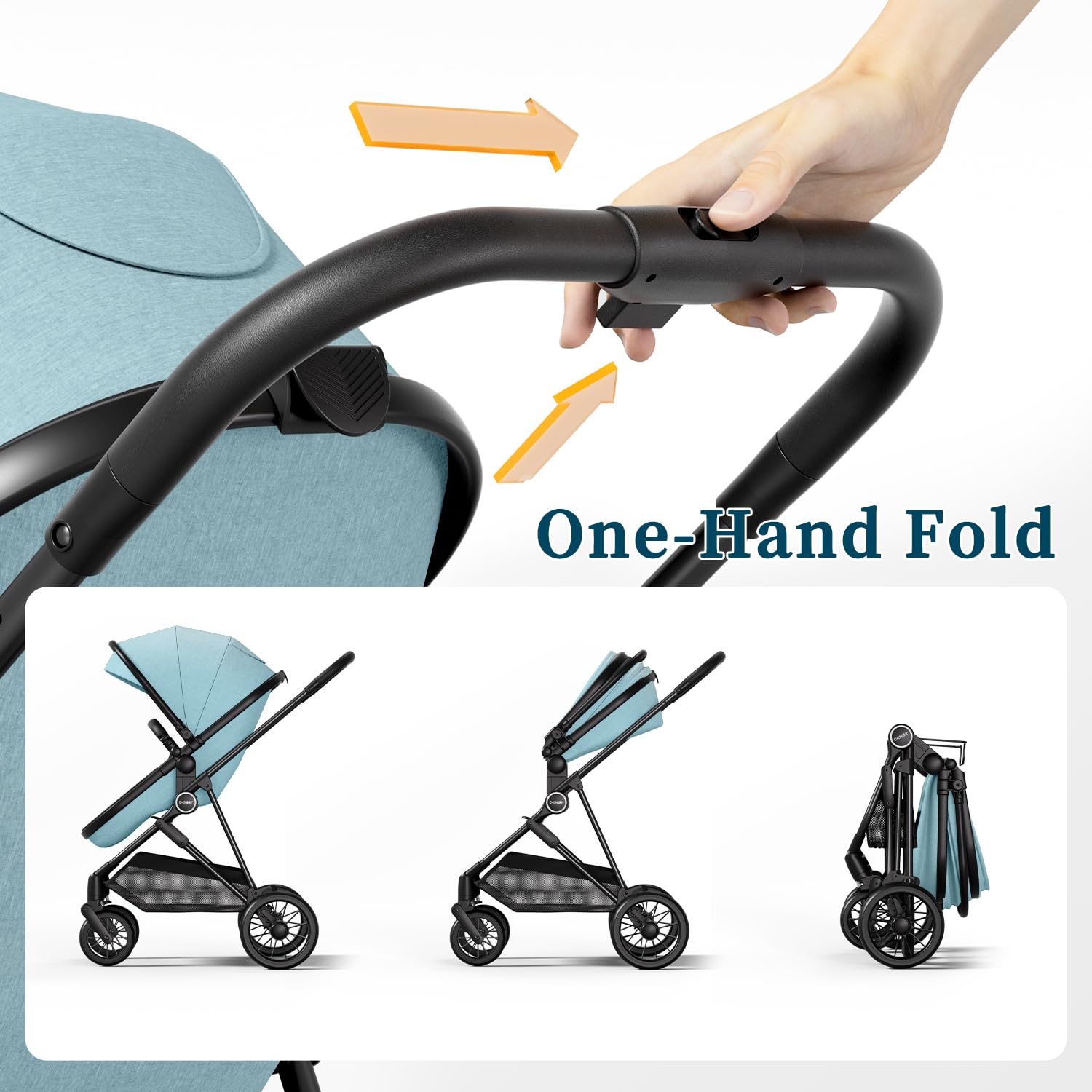 Cochildor Lite 2.0 Baby Stroller with Newborn Mode, 2-in-1 Foldable Infant Stroller with Reversible Seat and UPF 50+ Canopy