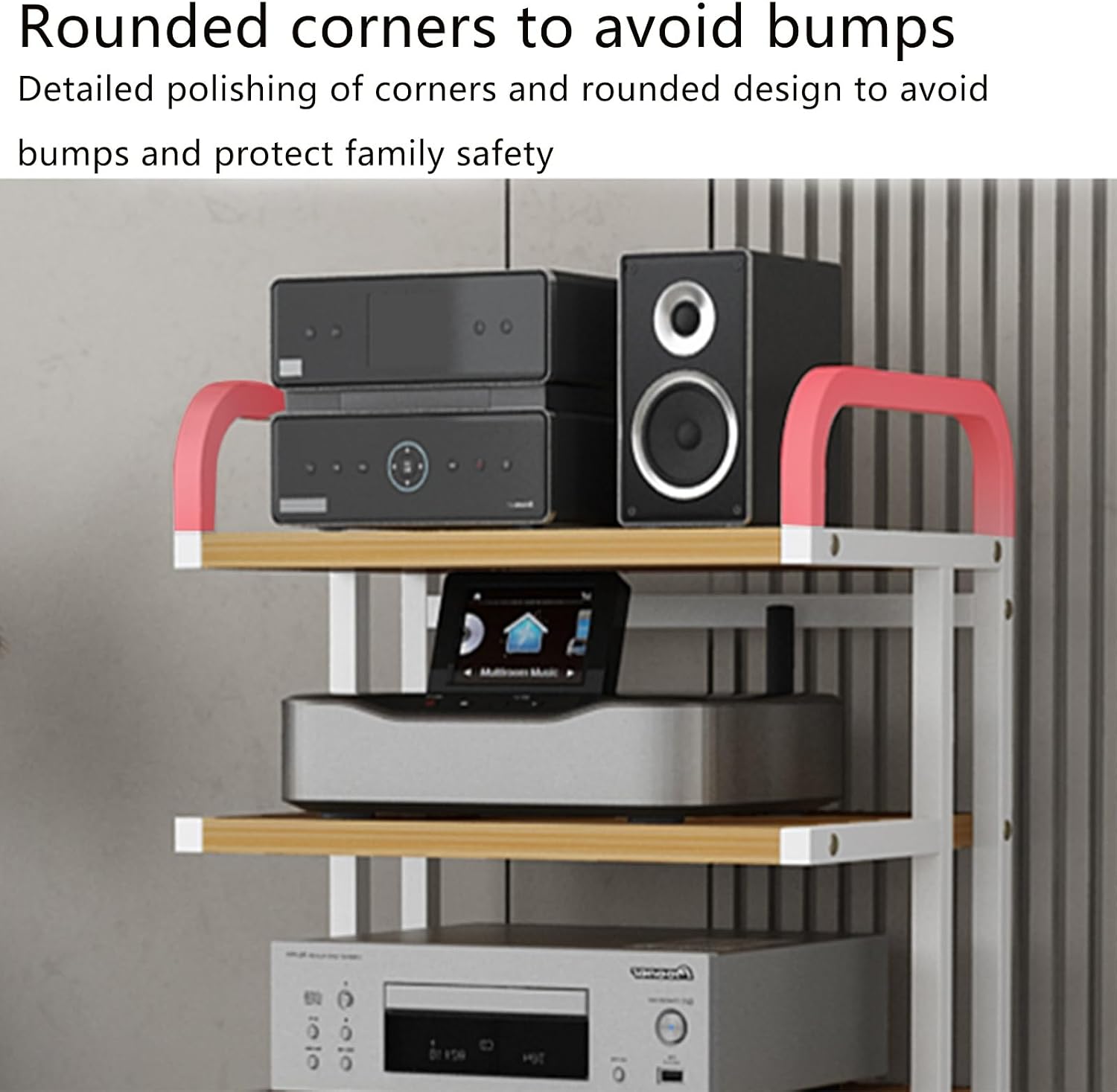 3/4/5-tier av media stand,stereo cabinet,audio rack,audio-video shelving,stereo stand,audio stand,av cabinet,stereo stands for living room,audio rack cabinet,stereo rack,audio cabinet,media rack(Black