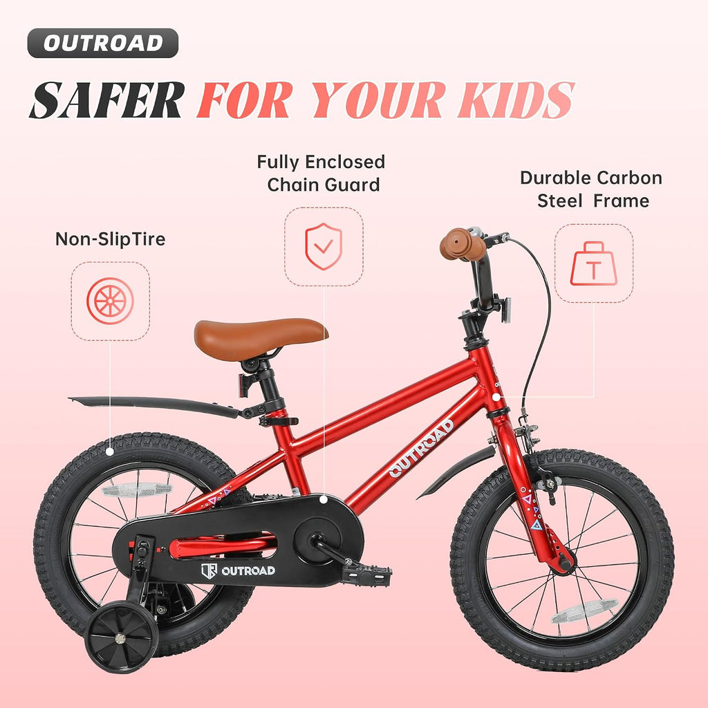 Betterland Folding Kids Bike,14/16/18 Inch Children Bicycle with Training Wheels and Dual Handbrakes Toddler Sport Bicycle for 3-9 Years Old Boys and Girls
