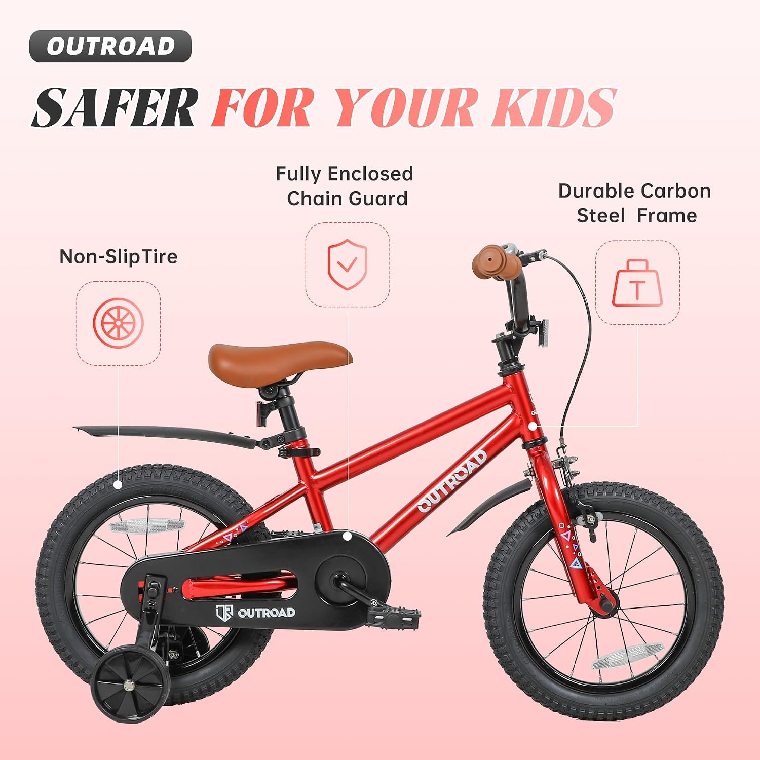 Betterland Folding Kids Bike,14/16/18 Inch Children Bicycle with Training Wheels and Dual Handbrakes Toddler Sport Bicycle for 3-9 Years Old Boys and Girls