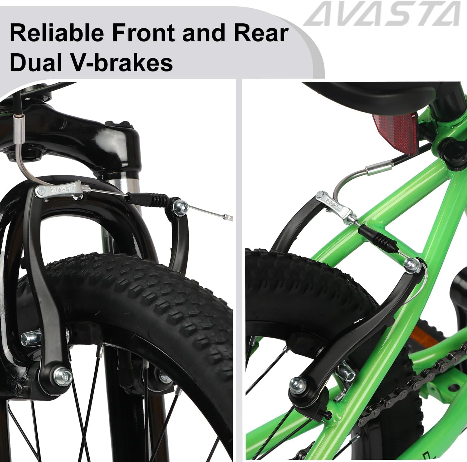 AVASTA Govet 20'' Kids Mountain Bike for 6-12 Years Old Boys Girls with Suspension Fork, 6 Speeds Drivetrain, Multiple Colors