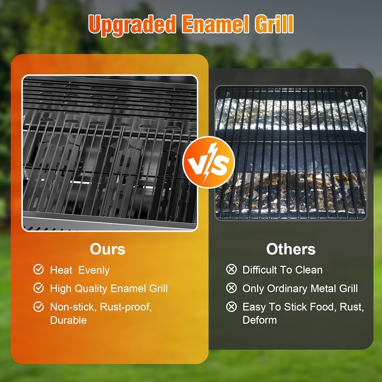 Electactic Propane Gas Grill, 3-Burner 24,000 BTU Stainless Steel BBQ Grill with Foldable Shelf for Outdoor Barbecue and Cooking