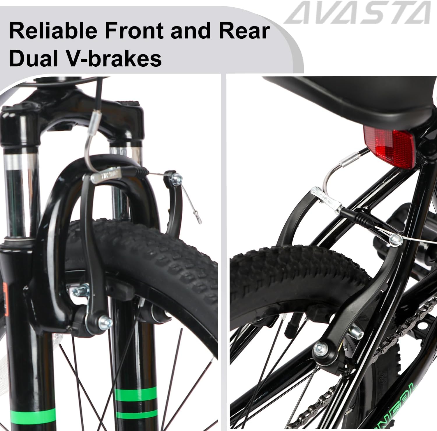 AVASTA Govet 20'' Kids Mountain Bike for 6-12 Years Old Boys Girls with Suspension Fork, 6 Speeds Drivetrain, Multiple Colors