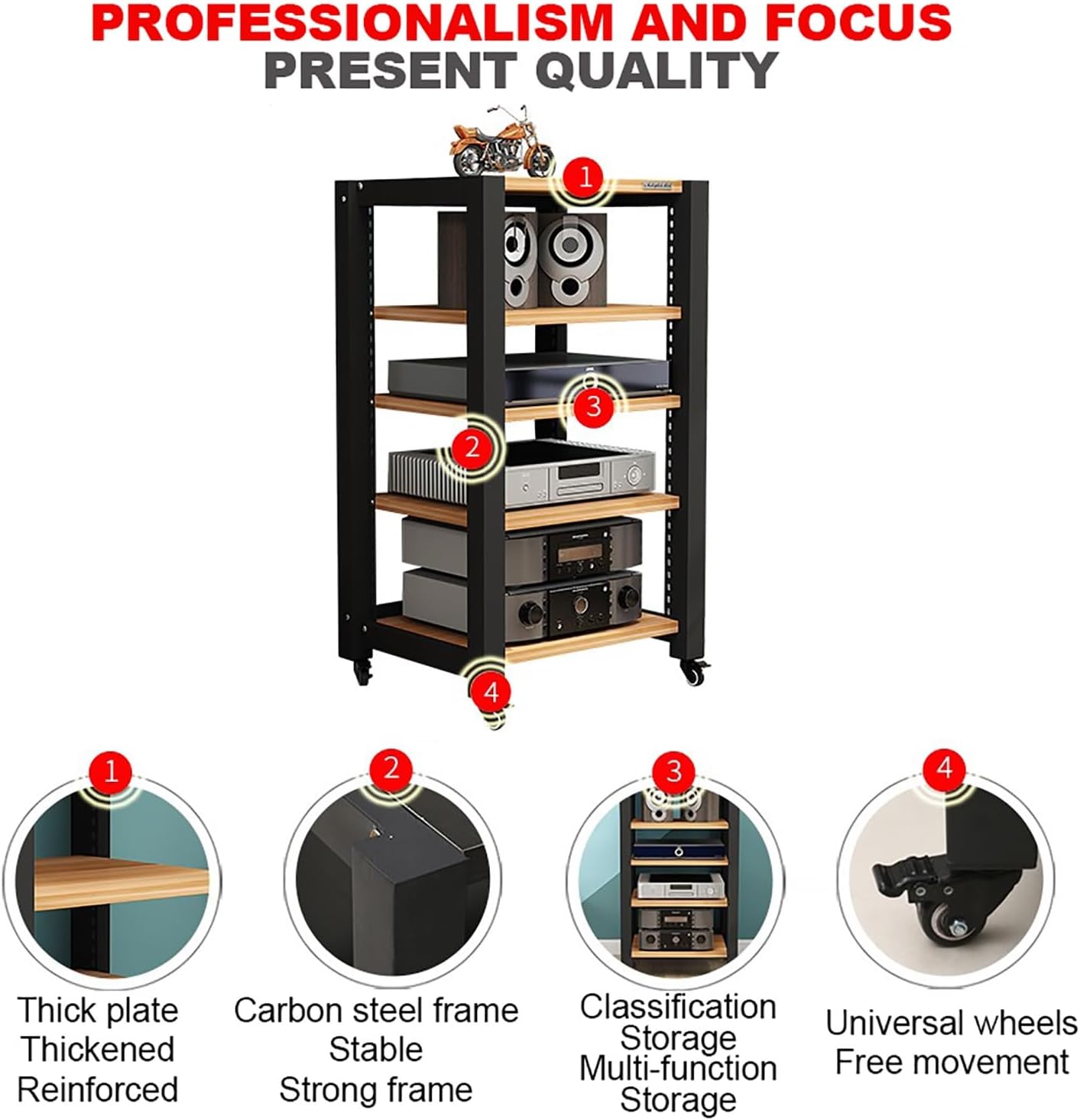 Modern Gaming Shelf with Record Player Stand, Audio Rack & Media Cabinet - Yellow Corner Storage for PS5, DVD Player, Projector & Game Console (60x50x64cm)