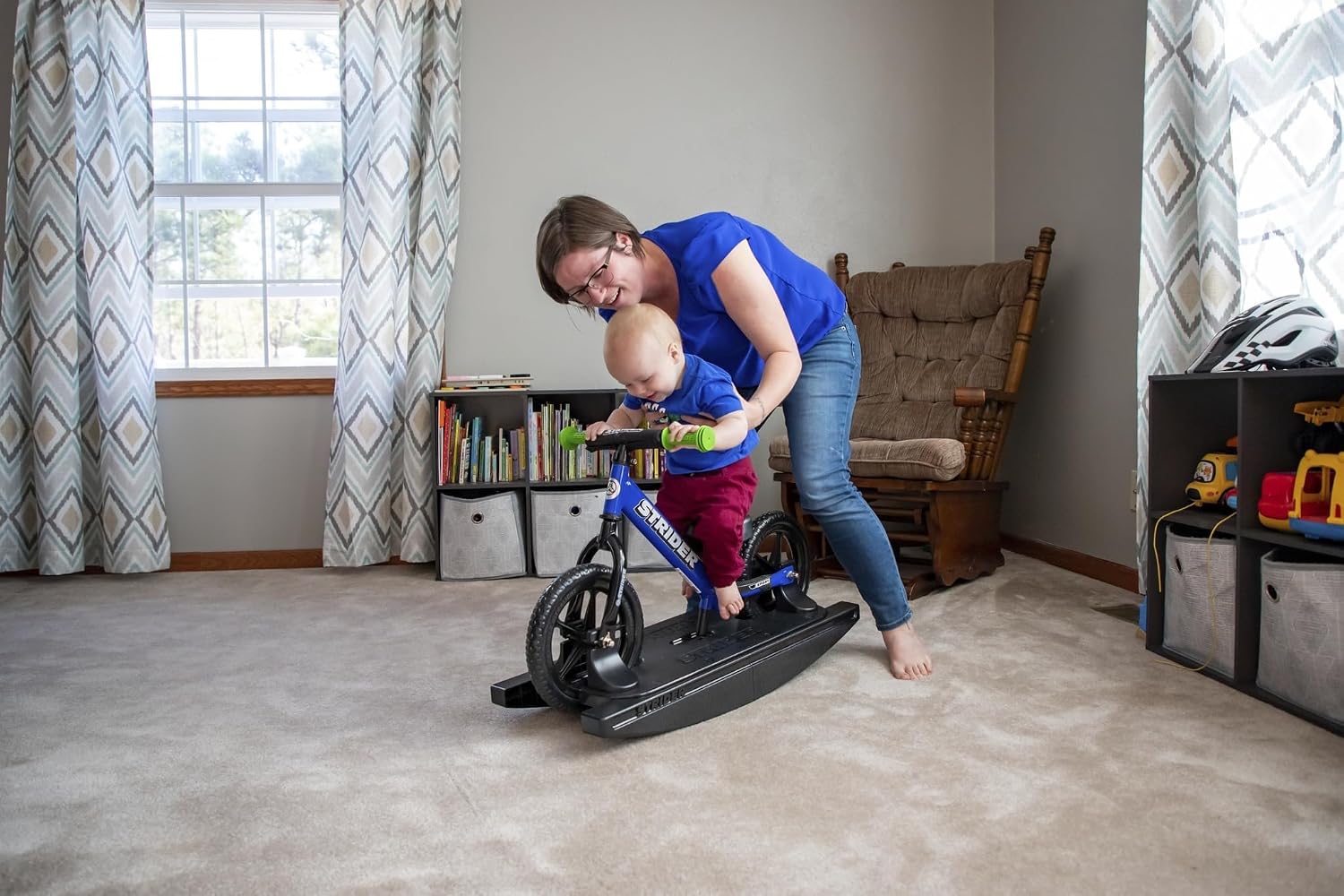 Strider Sport 2-in-1 Rocking Bike - Helps Teach Baby How to Ride a Balance Bicycle - for Kids 6 Months to 4 Years - Easy Assembly & Adjustments