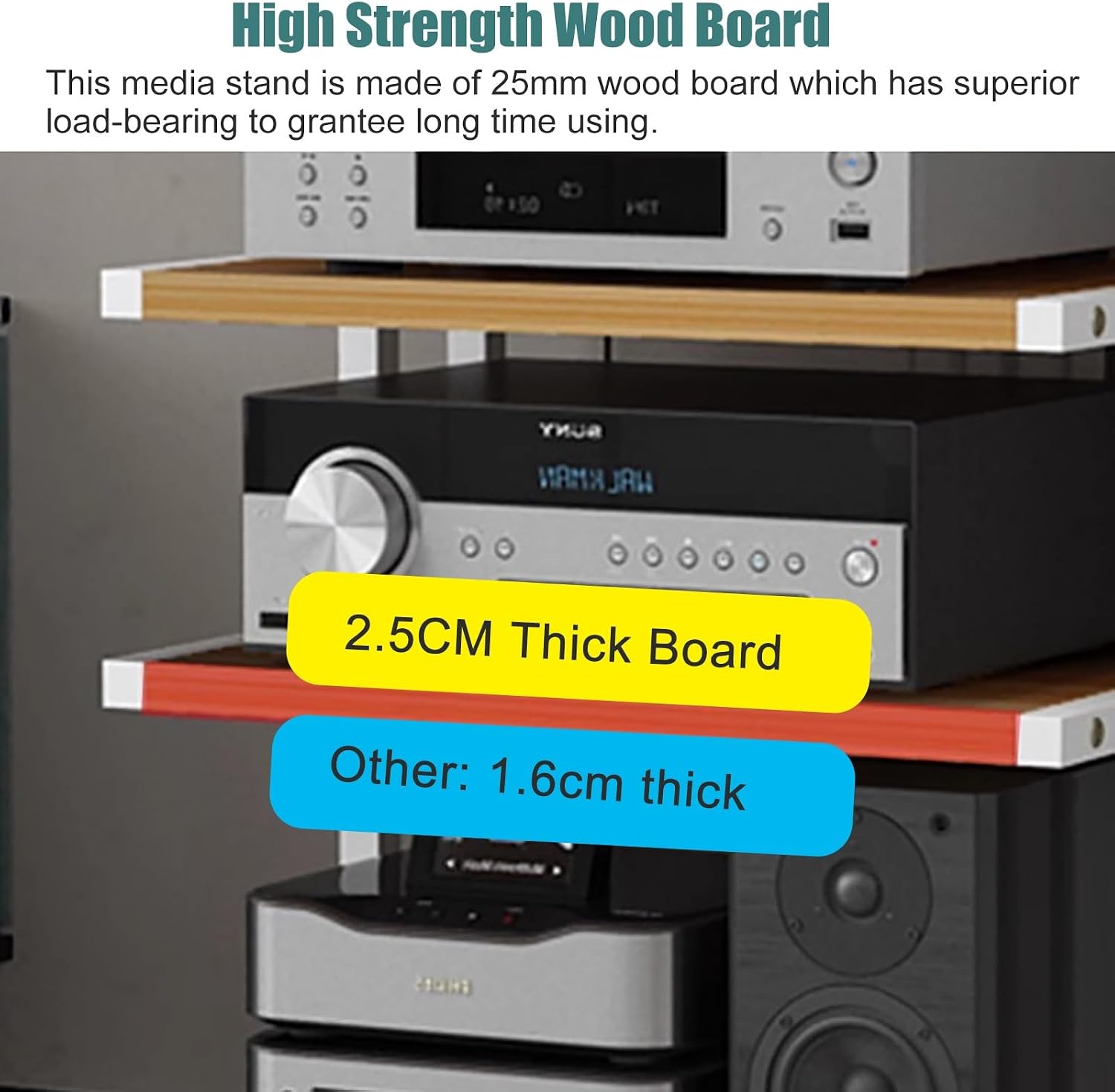 Audio Component Rack Tower Media Stereo Stand Equipment Shelf with Wheels, 3/4/ 5 Layer Steel Heavy Duty Home Entertainment System Organizer Holder (Color : 4 Tier-C) (3 Tier c)