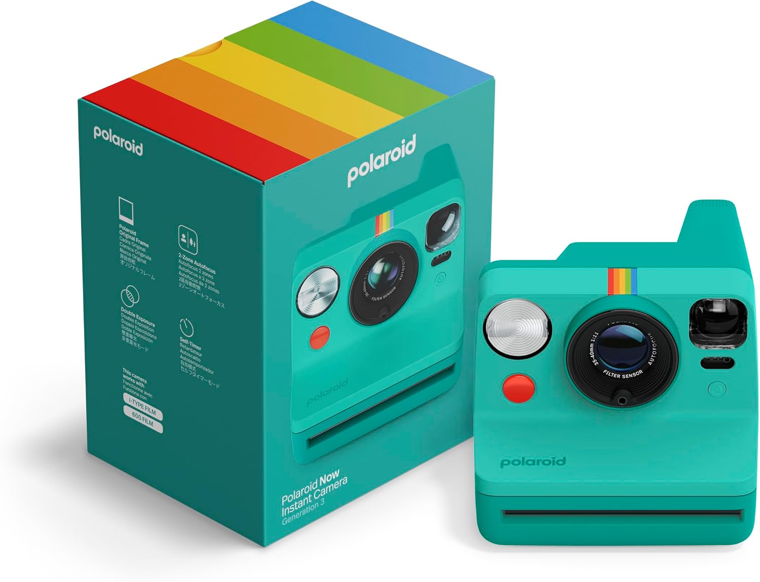 Polaroid Now 3rd Generation I-Type Instant Film Camera - Teal - Camera Only No Film (9198)