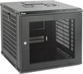 Tecmojo 9U Wall Mount Rack Network Cabinet for 19' IT Equipment,with Lockable Mesh Door and Side Panels,Cooling Fan,17.7inch Depth,Black