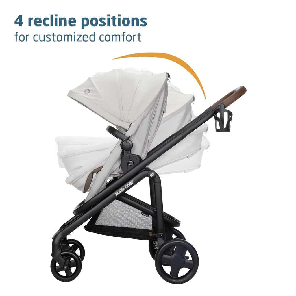 Maxi-Cosi Tayla Max Baby Strollers, Modular with Adjustable Seat, Converts to Lie-Flat Carriage, Parent and World Facing View, Lightweight, Desert Wonder