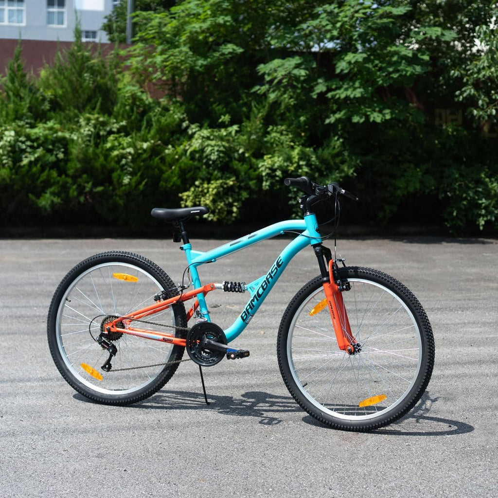 Hiland Full Suspension Mens Mountain Bike, 18 Speed, 26 Inch Wheel, Dual V Brake Bike for Men Womens Adult Bicycle