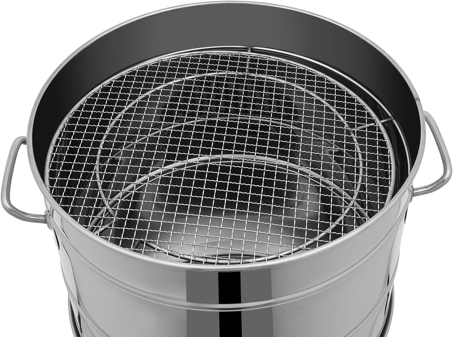 Large Stainless Steel Charcoal Hanging BBQ Grill, Charcoal Grills 360° Rotating Vertical Grill Portable Barbecue Barrel for Outdoor Cooking, Camping, Garden, Party