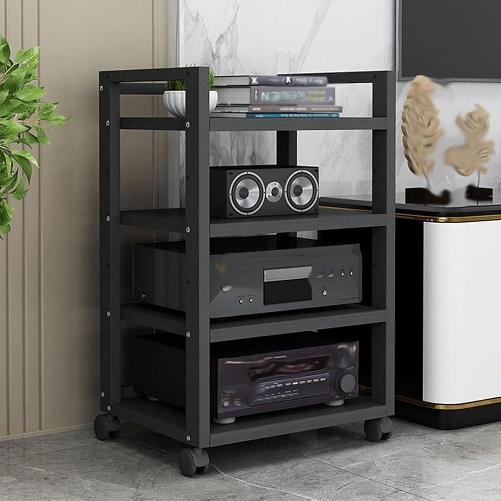 4 Tier Adjustable Audio Cabinet/Corner Bookcase, Home Theater Cabinet/Kitchen Storage Stand for DVD Player Book, Electronics Equipment Shelf (Size : Style B)