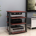 3/4-Tier Media Stand Modern AV Component Cabinet CD Player Stand Corner Audio Rack Tower Wooden Stereo Equipment Storage Cabinet for Home/Office/Theat(A-4-Tier)