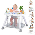 Time Followers® 6-in-1 Baby Activity Center | 4 Stage Montessori-Inspired Toys | Grow Stationary Standing Toddler Table | Jumpers & Bouncers | Must Have for Boy & Girl 6, 12, 24+ Month Old (White)