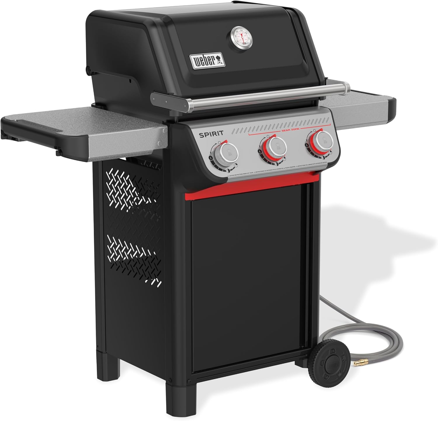 Weber Spirit E-325 Natural Gas Grill for Outdoor Cooking and BBQ, 3 Boost Burners, Black – Porcelain-Enameled Cast-Iron Grates, Sear Zone