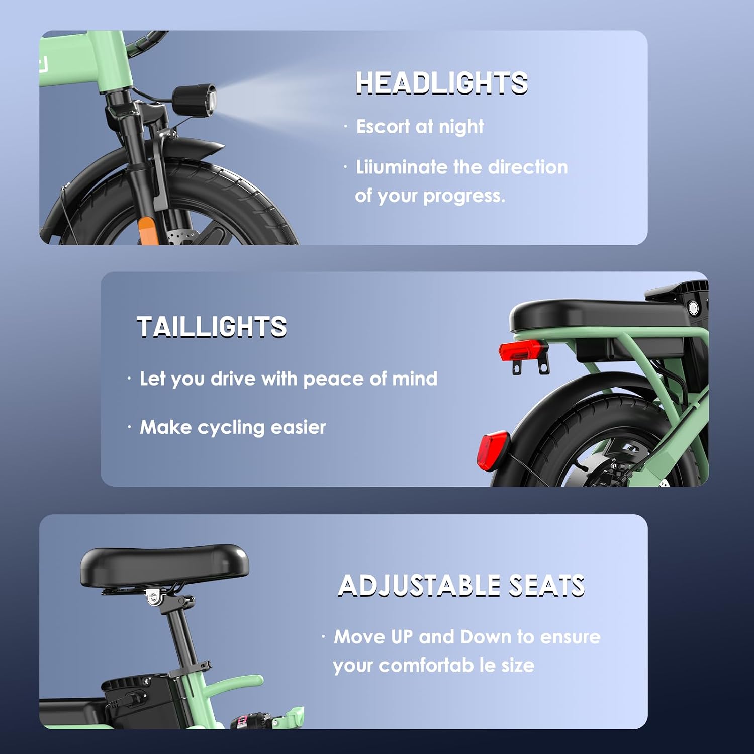 Foldable Electric Bike for Adults and Teens, 740W Peak Motor Ebike with 48V 10AH/20AH Removable Battery, 30-60 Miles PAS Range, 14' Folding Mini E-Bike, 20MPH Electric Bicycle for Daily Commuting